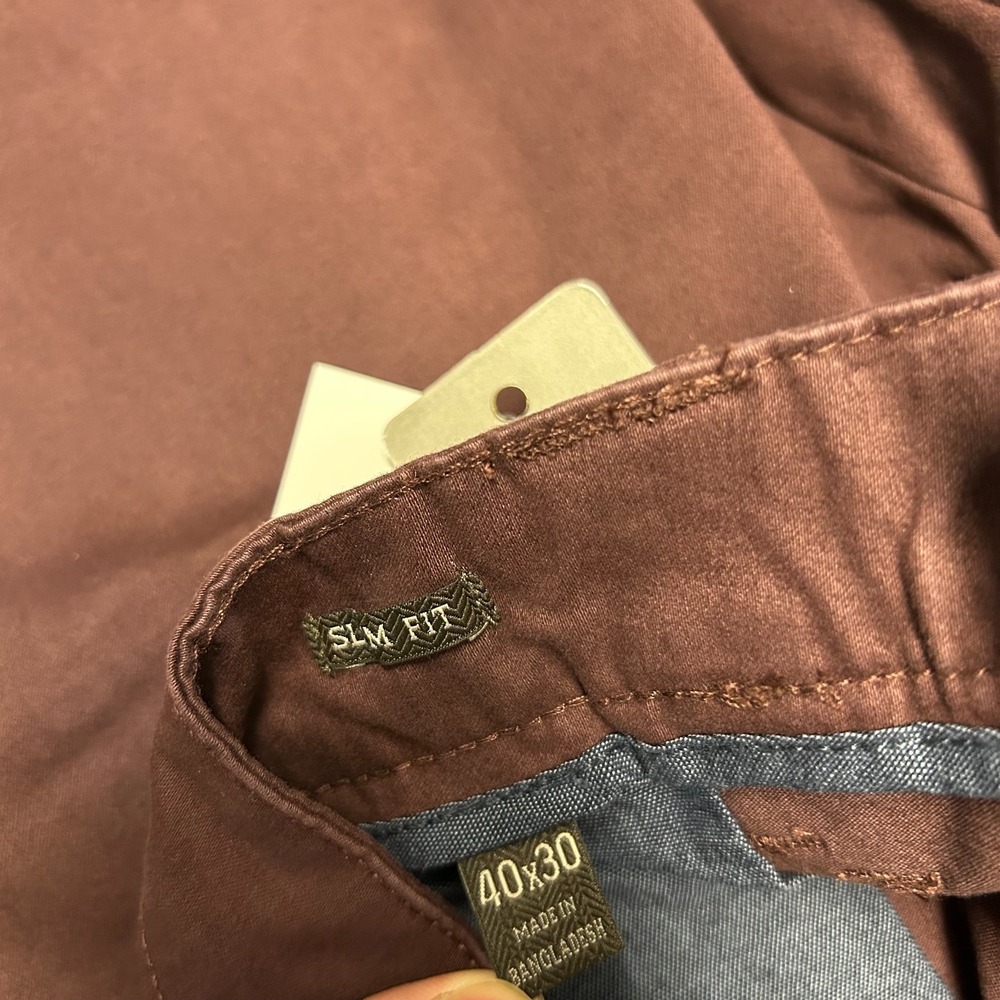 NWT JACHS New York Mens 40x30 Burgundy Slim Fit Chino Pants Stretch Casual - Picture 5 of 11